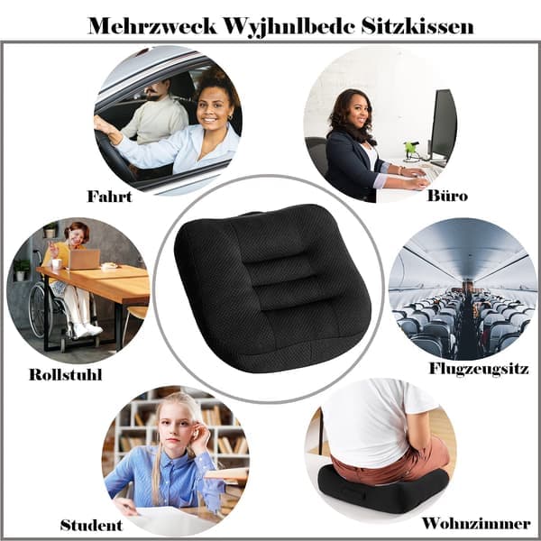 Setepute/bilseteforhøyer, setepute/setepute 40x40 kontorstol ergonomisk ortopedisk setepute for spisestoler