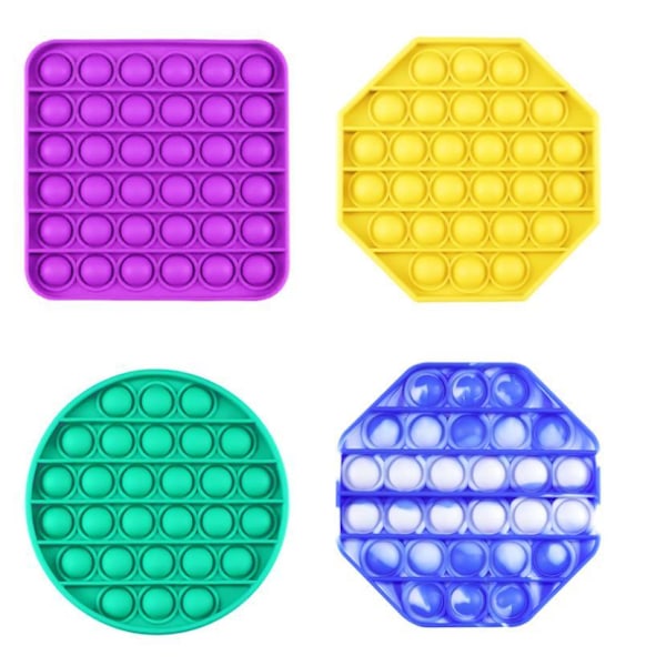Popit Fidget Pop It  CE Godkänd 4st Modeller Yellow Gul Yellow Gul