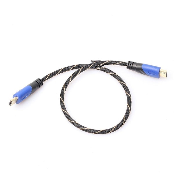 HDMI kabel i 0.5M mesh lager flätad V1.4 AV HD 3D for PS3 Xbox HDTV 1080P Blå