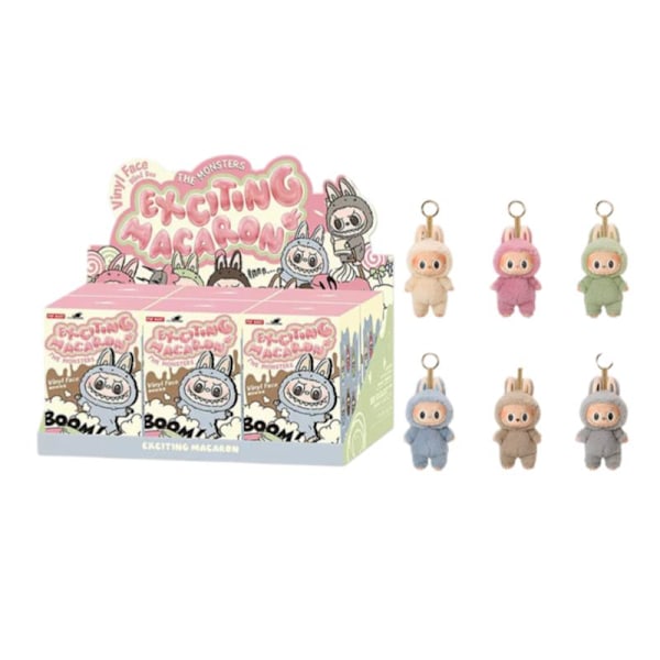 6 st LABUBU The Monsters Macaron Plyschdockor, Blind Box (Slumpmässig Färg)