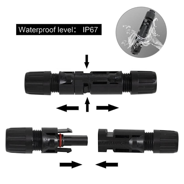 MC4 2,5-6 mm² solcellskontakt crimpningstång plugguttag koppling med kabelanslutning
