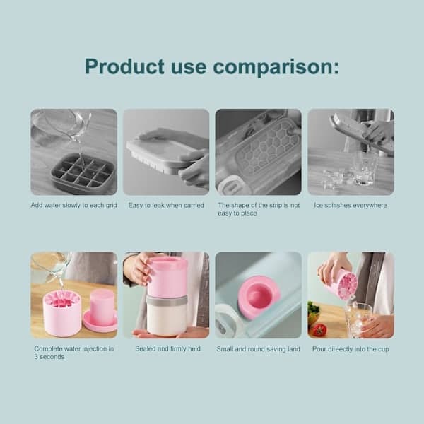 Varm isbitform med lås 2 stk silikon ismaskin isbitformer mini isbitform silikon isbitform rosa rosa rosa