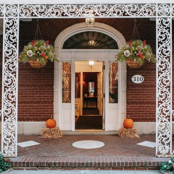 Hanging Basket Wreath, Decorations, Wreath, Artificial Hanging Basket