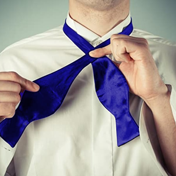 Herr Solid Bowtie Vävda Självbindande Fluga Smoking & Bröllop Fluga Svart