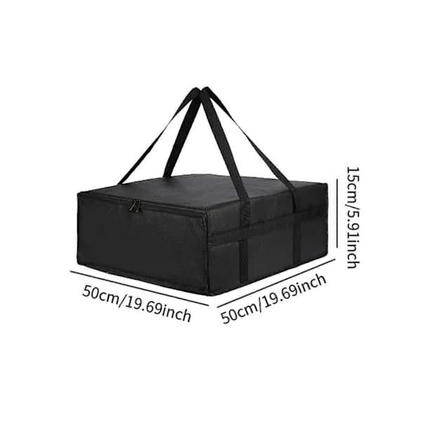 Professionel Isoleret Pizzataske til Picnic Camping Kommerciel 40x40x15CM Sort