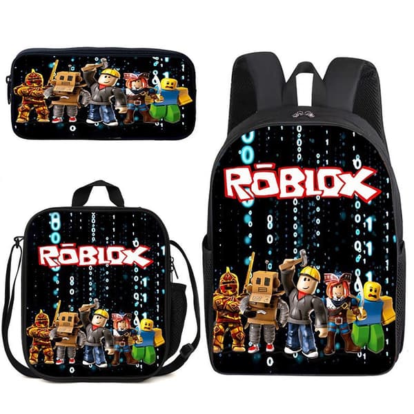 Roblox Skolväska Studentryggsäck Studenttillbehör Skolpresent Trepack