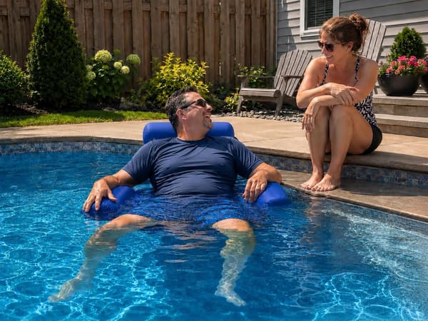 Oppustelige pool-flydestole, flydende liggestole til voksne, oppustelige pool-flydere til sommervand, strand, søfester