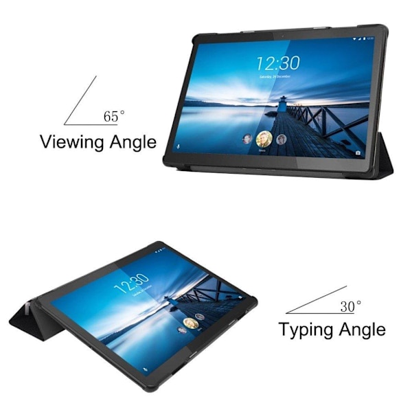 Lenovo Tab M10 FHD REL coolt mönstrat flipfodral i läder - Argt Ansikte Svart