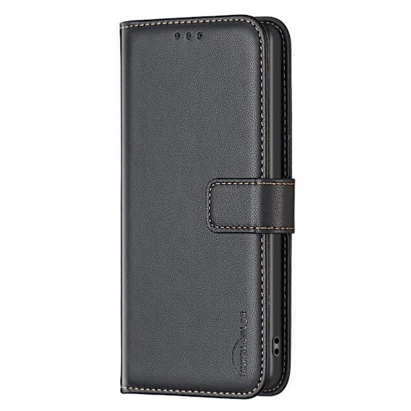 iPhone 15 Pro BINFEN COLOR Embossed Plånboksfodral - Svart Svart