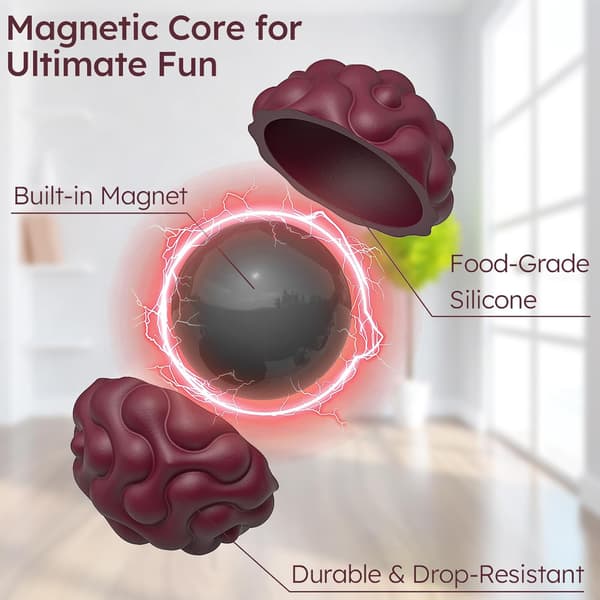 Silikon magnetiske snapkuler – 6-delt sensorisk stressavlastningssett; Teksturerte, lydløse magnetiske fidget-leker for ADHD og angstlindring