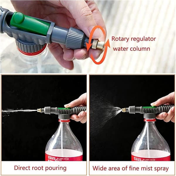 Adjustable Drink Bottle Sprayer Portable Magic Sprayer Garden Watering Tool for Watering and Spraying Fertilizer