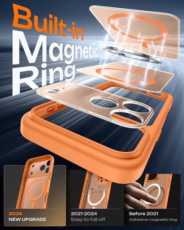MagSafe-kompatibelt etui til iPhone 17 Pro 6,3 tommer (Orange-iPhone 17 pro)
