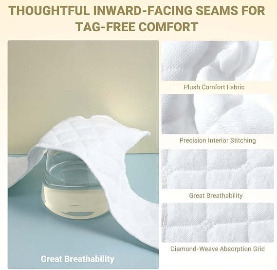 4 Pieces Cotton Bra Pads, Bra Pads are Sweat-Absorbing, Reusable, and Function as Sweat-Absorbing Pads.