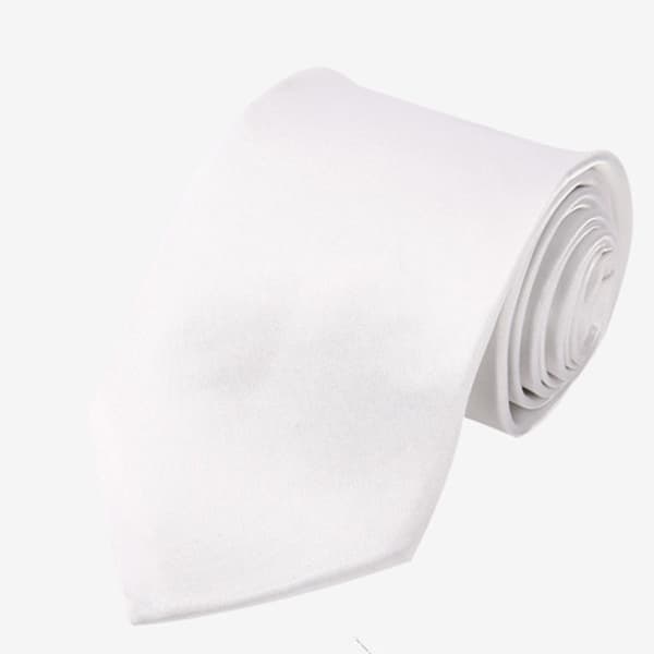 Klassisk herreslips, hvit, 8 cm