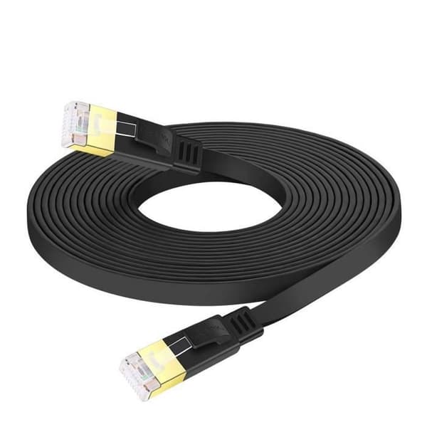 Ethernetkabel, fladt kabel, 10 meter langt, netværks-patchkabel, netværkskabel, hub