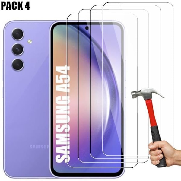 Härdat glas för Samsung Galaxy A54 - E.F.CONNECTION - Set med 4 - Ultratunt skydd - 9H hårdhet Transparent