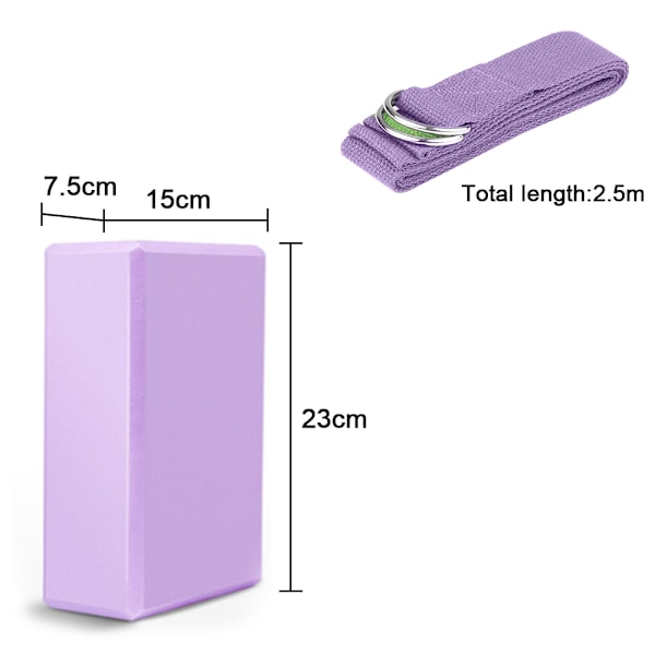 Kork Yoga Block 2 Pack EVA Skum Yoga Block Set av 2 Yoga Block med Rem, Yoga Tegelstenar med Rem, Yoga Block Yoga Tegel Yoga Kub Stretch Block