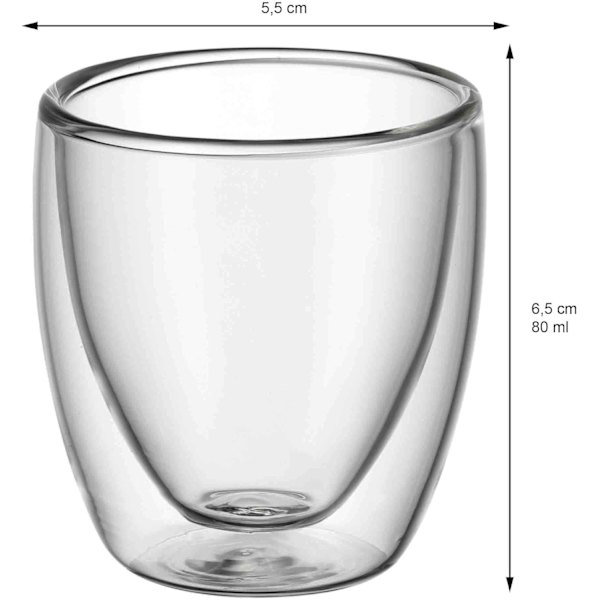 Dubbelväggig Espressokopp Set, 80ml Dubbelväggiga Glas, Flytande Effekt, Termiska Glas, Värmebeständigt Espressoglas