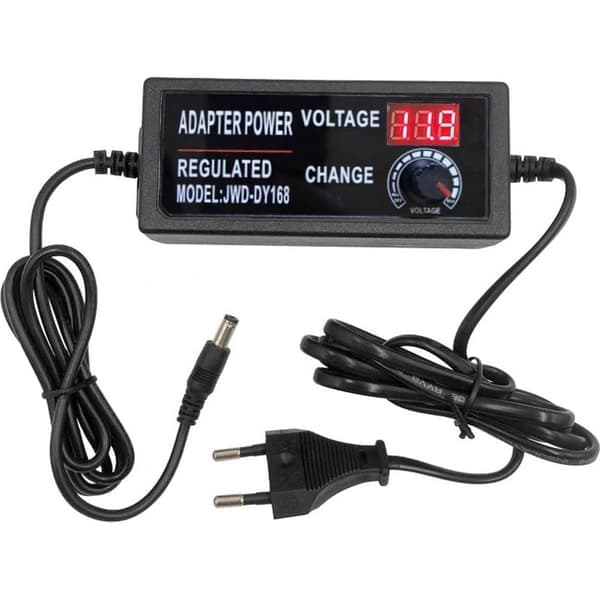 Justerbar DC 3-12V 5A strømforsyning med digitalt display, 60W maks