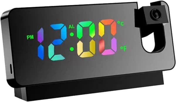 LED Digital Smart Väckarklocka Projektion Temperatur Tid Projektor LCD-skärm Projektionsväckarklocka för Sovrum Sängväckarklocka