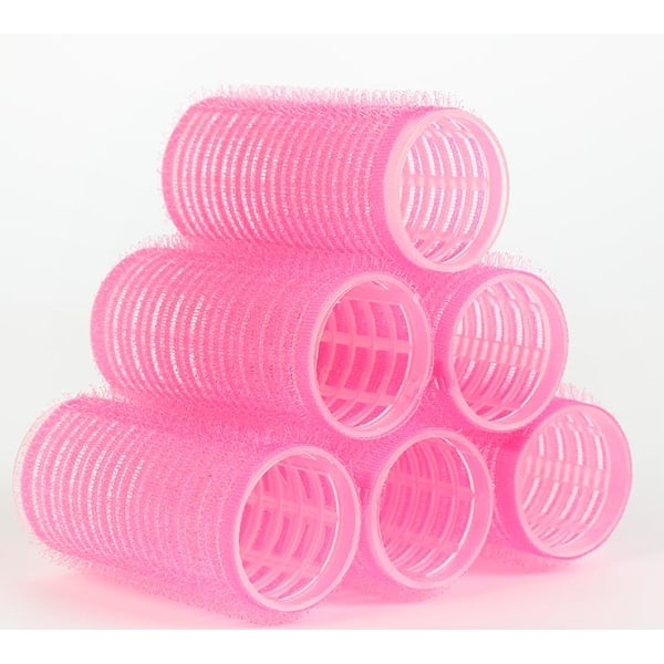 Kardborreband Självhäftande Hårrullar Bangs Rulle Fluffy Hårrot Rulle Inre Färg Nylon Luft Rullar Hårspolar - Färg Slumpmässig, 4cm, 6st