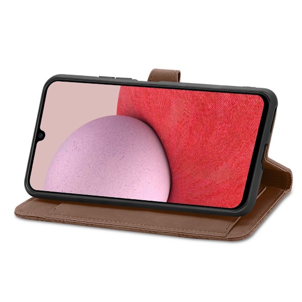SKALO Samsung A14 4G/5G Big Wallet Flower Plånboksfodral - Brun Brun