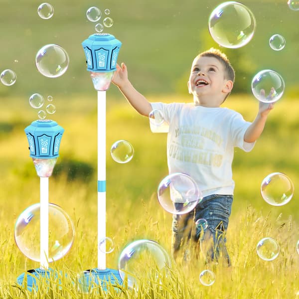Bubble Machine Automatic Height 47 Inch Vertical Bubble Machine for Outdoor Parties Battery Operated Bubble Machine with Lights Bubble Blower Machine