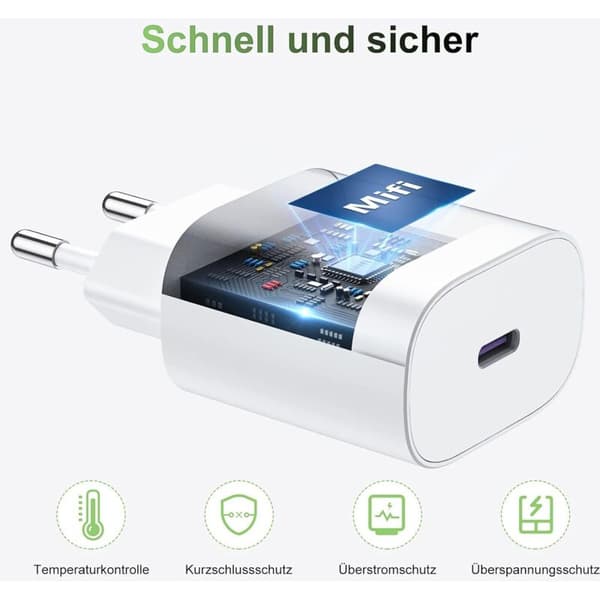 20W hurtig USB-C iPhone-oplader, Apple hurtigkabel med 2m USB-C-kabel til iPhone 14 Pro Max/14/13 Mini/13 Pro/13 Pro Max/12 Mini/12 Pro/12 Pro
