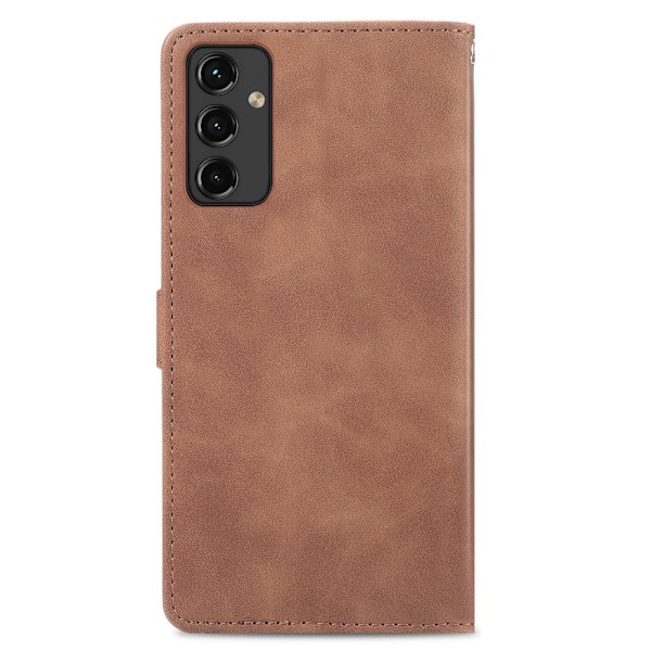 SKALO Samsung A14 4G/5G Big Wallet Flower Plånboksfodral - Brun Brun