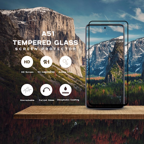 Samsung Galaxy A51 - Härdat glas 9H-Super kvalitet 3D Skärmskydd