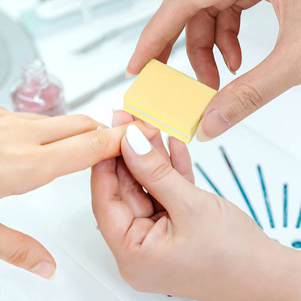 Buffer Block Nagelfil, 100/180 Grit Sponge Nagelfilar för Akrylnaglar, Buffing Block Dubbelsidig för Manikyrverktyg