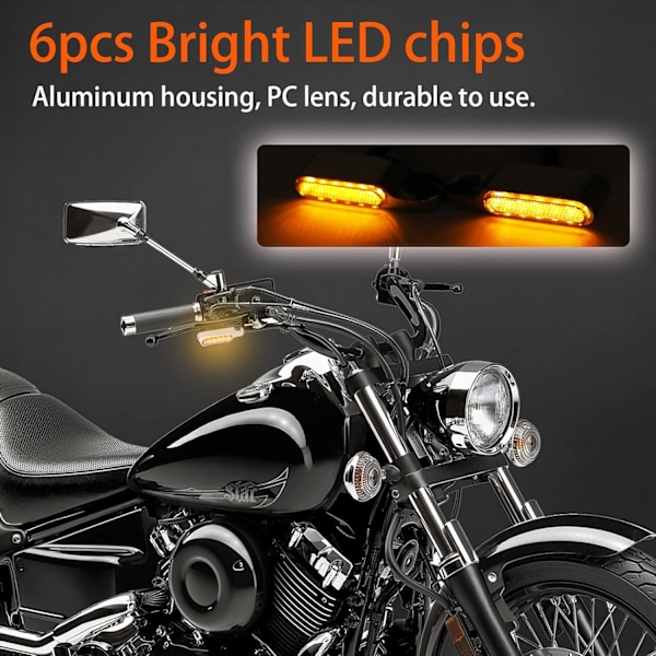 2st Mini LED blinkers för motorcyklar - Universal 12V sekventiell blinkers