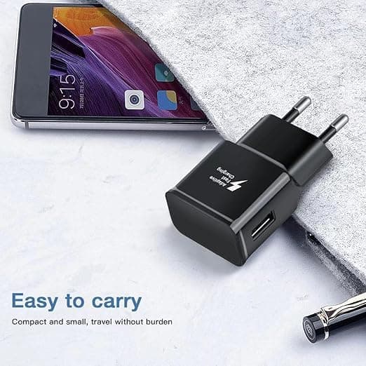 2-pakning USB-lader kompatibel med Samsung Galaxy S-serien Edge/Plus/Active og andre smarttelefoner, hurtiglader strømadapter hurtigladekontakt