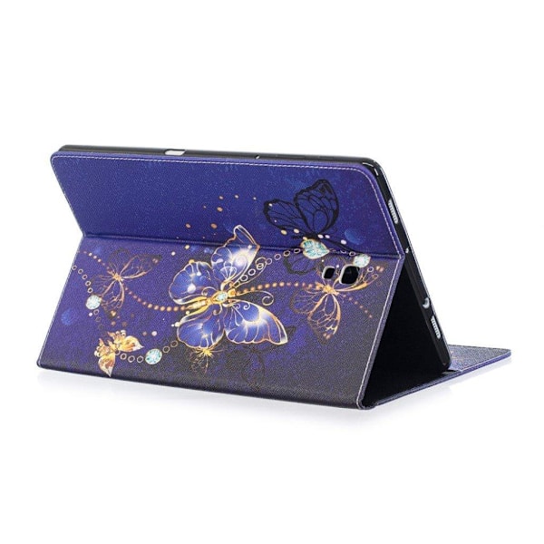 Samsung Galaxy Tab A 10.5 mönstrat flipfodral i läder - Lila Fjärilar Lila