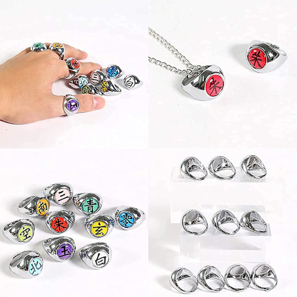 10 st ringar set Anime Naruto Cosplay Prop Ninja Uchiha Itachi Nec