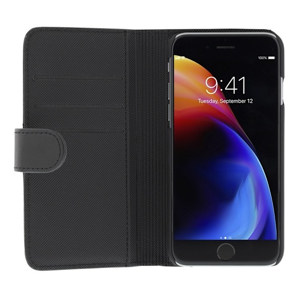 DELTACO wallet case 2-in-1, iPhone 6/6s/7/8/SE (2020), magnetic back Svart