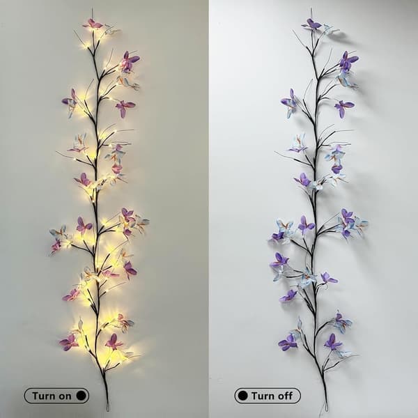 Willow Vine Light with Butterfly 36LED 162cm Enchanted Wall Decoration Vine Light 8 Lighting Modes for Indoor Home Wall Decoration