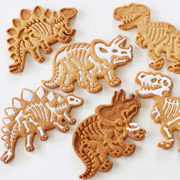 Dinosaurie Fondantform 3 st Fondantglasyr 3 st Set Cookie 3 st Set Skärmaskin
