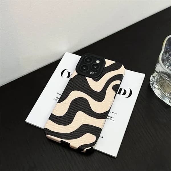 Stylish, Simple, and Cute Zebra Print Phone Case for iPhone 15