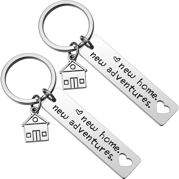 2-pack nyckelring för inflyttningspresent till nya husägare - Nyckelring för inflyttning - Nyckelring för nya husägare - Smycken för nya husägare