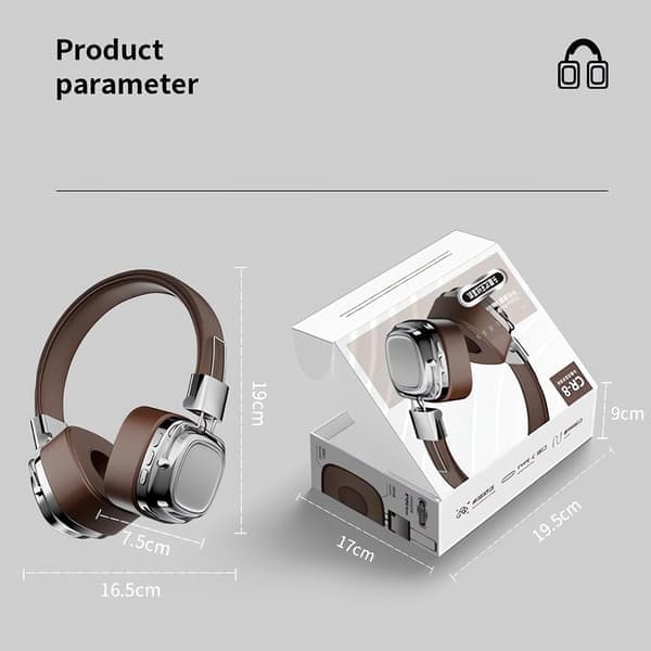 Sammenleggbare trådløse Bluetooth-hodetelefoner - Lav latens HiFi-stereo, flyttbar lagring