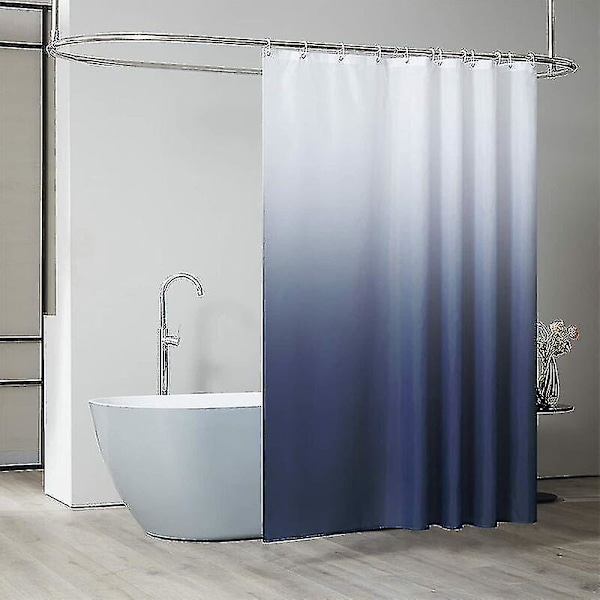 Duschdraperi 200x200 cm med 16 krokar, extra brett, viktat, mögelbeständigt, mörkblått, vattentätt, stort duschdraperi, polyestertyg