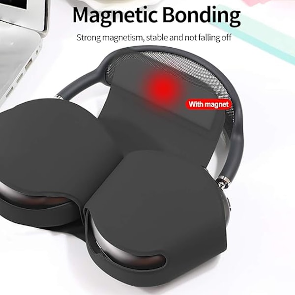 (Svart) Airpods Max-fodral, automatisk vilolägesfunktion skyddande Hea