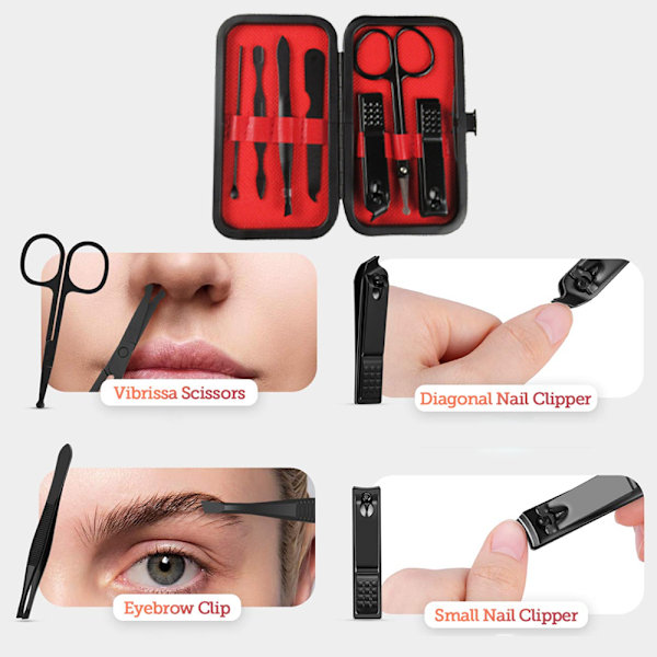 Manikyrset Pedikyr Kit Nagelklippare Professionell Grooming Kit Nagelverktyg I med Lyxig
