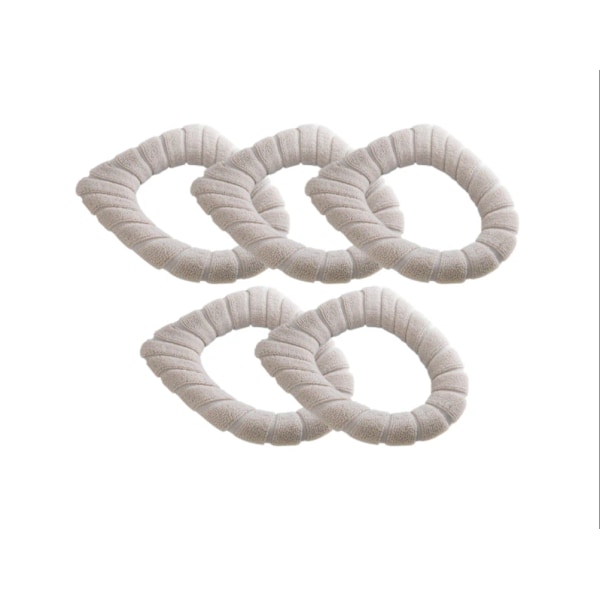 5 st tjockare badrum mjuk toalettstolsskydd-värmare stretchbara fibrer enkel installation vadderade locköverdrag - beige