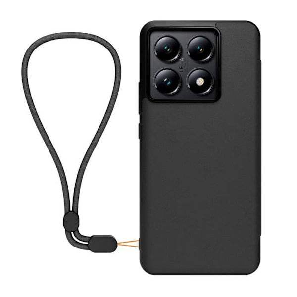 Fodral till Xiaomi 14T Pro Flip-plånbok med handledsrem Gjord för Xiaomi Black Svart