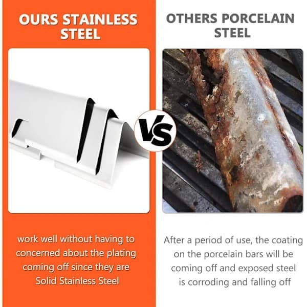 Flavorizer Bars 3-pak rustfrie stålgrillplater for Weber Spirit II 200-serien E S210 S220-modeller sølv