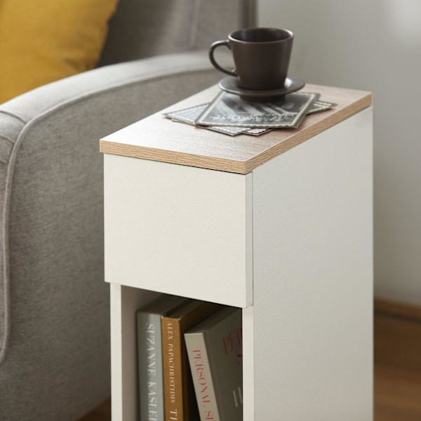 SoBuy Sidobord Förvaringsbord Soffbord Cafébord FBT111-WN White White