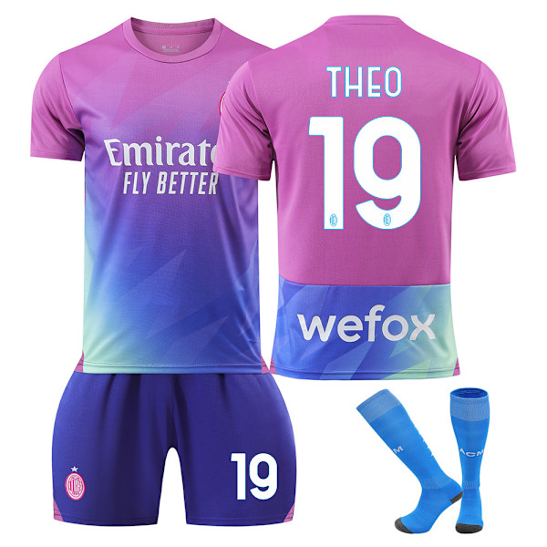 2324AC2 bortadrag 9 Giroux 10Leo 11 Prisic 19 Teo fotbollströja NO.19 with socks 24#140-145cm NO.19 with socks 24#140-145cm
