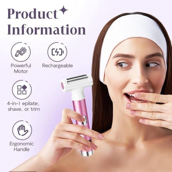 Epilator til kvinder - 4 i 1 Genopladelig 3.0 - Epilator til kvinders ansigt, armhuler, arme, ben - Med display - Genopladelig